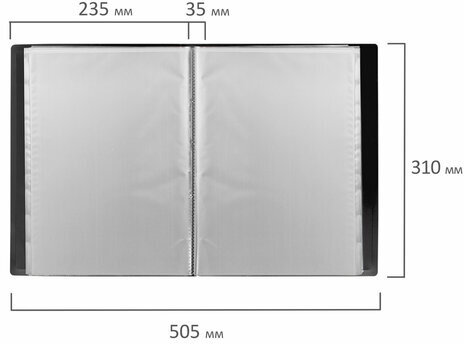 Папка 80 вкладышей BRAUBERG "Office", черная, 0,8 мм, 271331