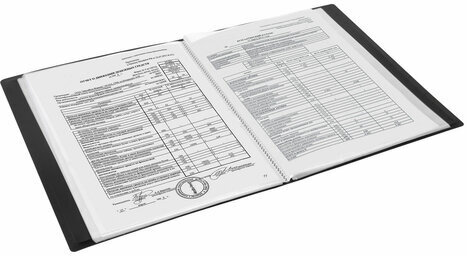 Папка 80 вкладышей BRAUBERG "Office", черная, 0,8 мм, 271331