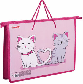 Папка на молнии с ручками ПИФАГОР А4, 1 отделение, пластик, ручки-шнурок, &quot;Best Buds&quot;, 271469