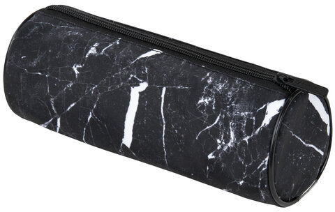 Пенал-тубус BRAUBERG, с эффектом Soft Touch, мягкий, "Black marble", 22х8 см, 271569