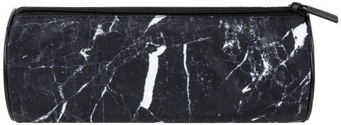 Пенал-тубус BRAUBERG, с эффектом Soft Touch, мягкий, "Black marble", 22х8 см, 271569