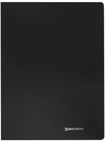 Папка с пластиковым скоросшивателем BRAUBERG "Office", черная, до 100 листов, 0,5 мм, 222645