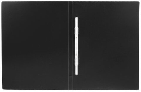 Папка с пластиковым скоросшивателем BRAUBERG "Office", черная, до 100 листов, 0,5 мм, 222645