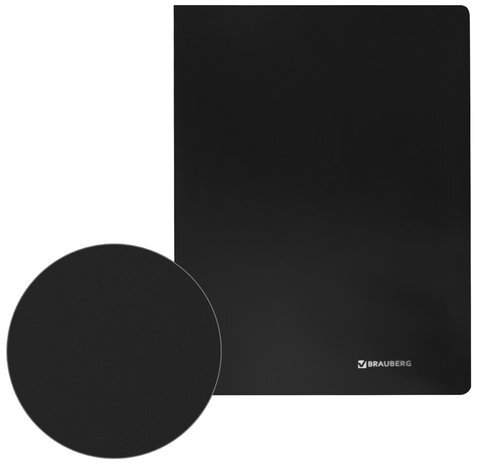 Папка с пластиковым скоросшивателем BRAUBERG "Office", черная, до 100 листов, 0,5 мм, 222645