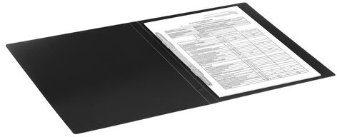 Папка с пластиковым скоросшивателем BRAUBERG "Office", черная, до 100 листов, 0,5 мм, 222645