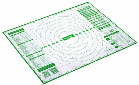 Коврик силиконовый для раскатки/запекания 40х60 см, зеленый, ПОДАРОК пластиковый нож, DASWERK, 608426