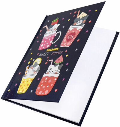 Дневник 1-4 класс 48 л., твердый, ЮНЛАНДИЯ, глянцевая ламинация, с подсказом, "Котики", 106352