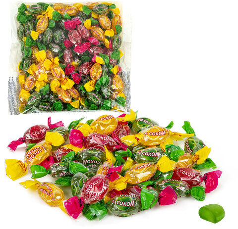 Карамель леденцовая ЯШКИНО с соком малины, яблока, лимона, 500 г, ВК283