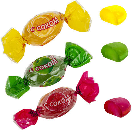 Карамель леденцовая ЯШКИНО с соком малины, яблока, лимона, 500 г, ВК283