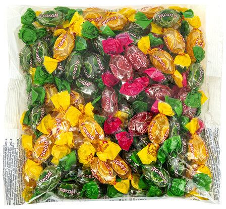 Карамель леденцовая ЯШКИНО с соком малины, яблока, лимона, 500 г, ВК283