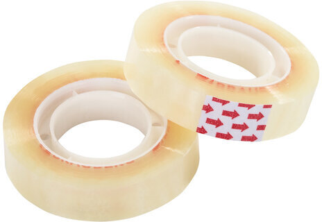 Клейкие ленты 12 мм х 33 м канцелярские BRAUBERG, КОМПЛЕКТ 4 шт., прозрачные, гарантированная длина, 228761