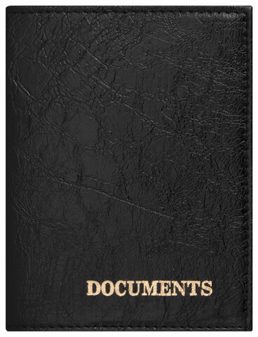 Обложка для автодокументов STAFF "Profit", экокожа, "DOCUMENTS", черная, 237181