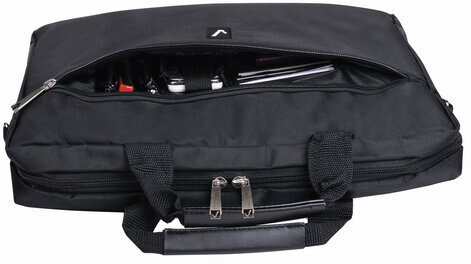 Сумка-портфель BRAUBERG с отделением для ноутбука 15,6", "Tempo", карман, черная, 40х30х4 см, 240453