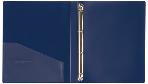 Папка на 4 кольцах, ширина 25 мм, BRAUBERG EXTRA, до 170 листов, СИНЯЯ, 0,7 мм, 270483