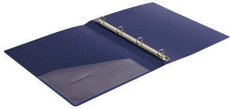 Папка на 4 кольцах, ширина 25 мм, BRAUBERG EXTRA, до 170 листов, СИНЯЯ, 0,7 мм, 270483