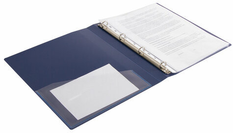 Папка на 4 кольцах, ширина 25 мм, BRAUBERG EXTRA, до 170 листов, СИНЯЯ, 0,7 мм, 270483