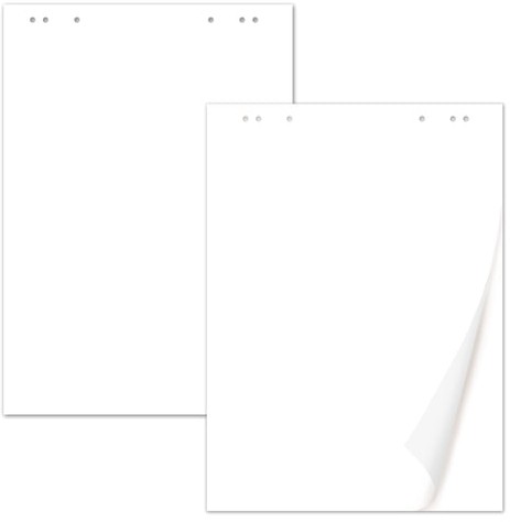 Блокноты для флипчарта BRAUBERG, комплект 5 штук, 20 листов, чистые, 67,5х98 см, 80 г/м2, 124098