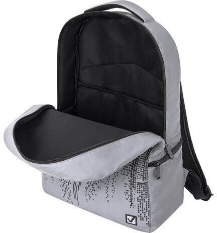 Рюкзак BRAUBERG REFLECTIVE универсальный, светоотражающий, "City", серый, 42х30х13 см, 270757