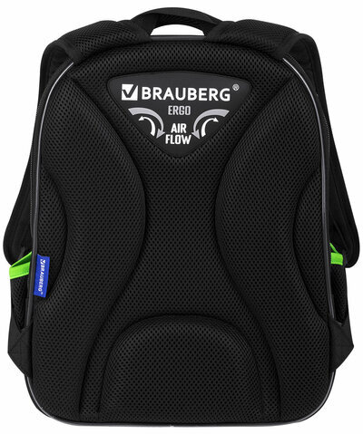 Ранец BRAUBERG QUADRO, 3 отделения, с брелком, "Tyrannosaur", светящийся рисунок, 37х28х18 см, 272021