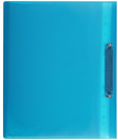 Папка для портфолио школьника, 2 кольца, 20 файлов, пластик, полупрозрачный, синяя, BRAUBERG, 126557