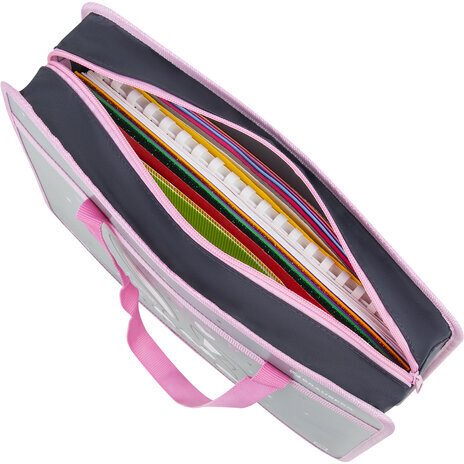 Папка на молнии с ручками BRAUBERG А4, 1 отделение, пластик, 80 мм, "Curious bunny", 272164