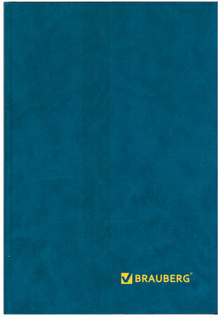 Книга учета 96 л., клетка, твердая, бумвинил, блок офсет, А4 (200х290 мм), BRAUBERG, светло-синяя, 130069