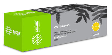 Тонер-картридж CACTUS (CS-PH6140B) для XEROX Color Phaser 6140, черный, ресурс 2600 стр.