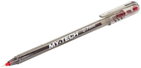 Ручка шариковая масляная PENSAN "My-Tech", КРАСНАЯ, игольчатый узел 0,7 мм, линия письма 0,35 мм, 2240/25