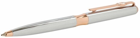 Ручка подарочная шариковая GALANT "NUANCE SILVER", корпус серебристый, детали розовое золото, узел 0,7 мм, синяя, 143520
