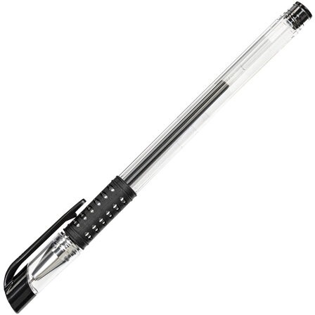 Ручка гелевая с грипом STAFF "Basic Needle" GP-679, ЧЕРНАЯ, игольчатый узел 0,5 мм, линия письма 0,35 мм, 143679