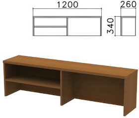 Надстройка для стола письменного &quot;Монолит&quot;, 1200х260х340 мм, 1 полка, цвет орех гварнери, НМ37.3
