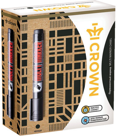 Маркер перманентный CROWN "Multi Marker", ЧЕРНЫЙ, круглый наконечник, 3 мм, CPM-800