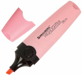 Текстовыделитель BRAUBERG &quot;DELTA PASTEL&quot;, ПАСТЕЛЬНЫЙ РОЗОВЫЙ, линия 1-5 мм, 151731