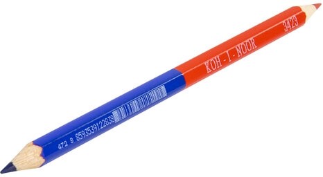 Карандаш двухцветный утолщённый KOH-I-NOOR, 1 шт., красно-синий, грифель 3,8 мм, картонная упаковка, 34230EG006KS