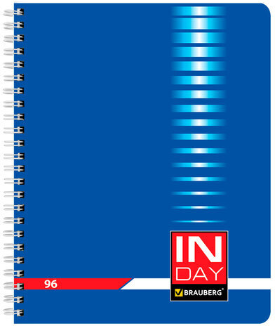 Тетрадь А5, 96 л., BRAUBERG, гребень, клетка, обложка картон, "INDAY", 400526
