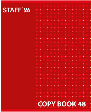 Тетрадь А5, 48 л., STAFF, клетка, офсет №2 ЭКОНОМ, обложка картон, "ОДИН ЦВЕТ" (точки), 402782
