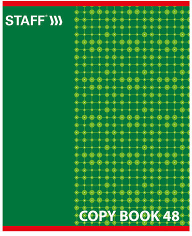 Тетрадь А5, 48 л., STAFF, клетка, офсет №2 ЭКОНОМ, обложка картон, "ОДИН ЦВЕТ" (точки), 402782