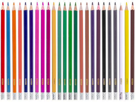 Карандаши цветные стираемые с ластиком ПИФАГОР "МАГИЯ", 24 цветов, пластиковые, 181576, 50