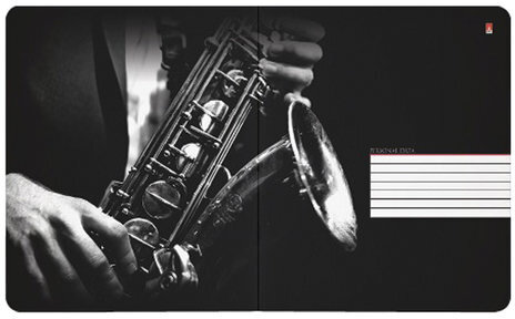 Тетрадь А5 48 л. АЛЬТ скоба, клетка, фольга, гибридный лак, бумага 70 г/м2, "JAZZ CAFE", 7-48-828