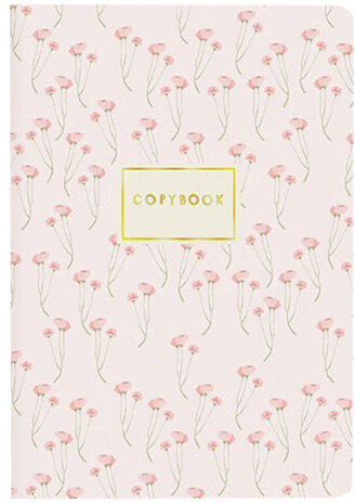 Тетрадь ЕВРО А5 40 л. BRUNO VISCONTI сшивка, клетка, Soft Touch, бежевая бумага 70 г/м2, "МАКИ НА БЕЛОМ", 7-40-001/36