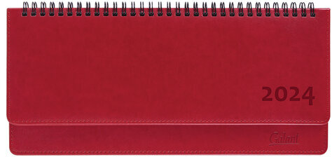 Планинг датированный 2024 305х140 мм, GALANT "Ritter", под кожу, красный, 114820