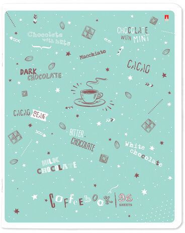 Тетрадь А5 96 л. АЛЬТ скоба, клетка, гибридный лак, "Coffe time" (5 видов), 7-96-1160