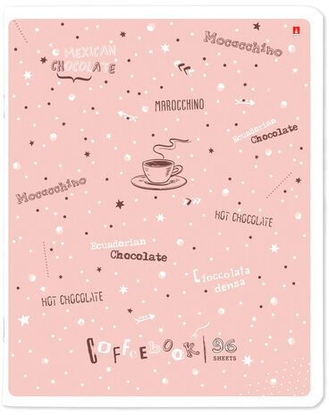 Тетрадь А5 96 л. АЛЬТ скоба, клетка, гибридный лак, "Coffe time" (5 видов), 7-96-1160
