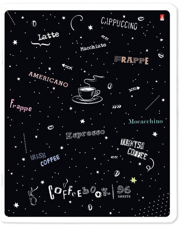 Тетрадь А5 96 л. АЛЬТ скоба, клетка, гибридный лак, "Coffe time" (5 видов), 7-96-1160