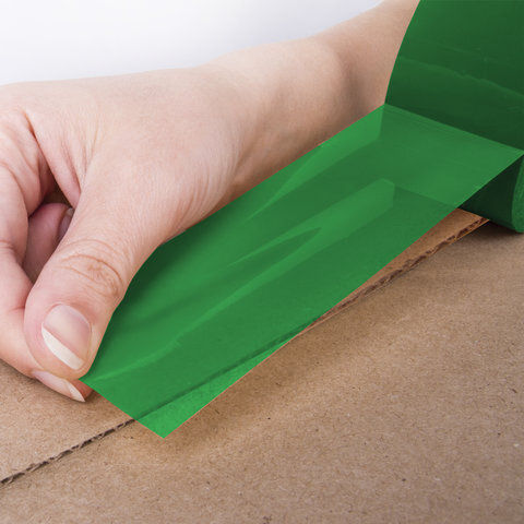 Клейкая лента упаковочная, 48 мм х 66 м, ЗЕЛЕНАЯ, толщина 45 микрон, BRAUBERG, 440073