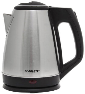 Чайник SCARLETT SC-EK21S25, 1,5 л, 1350 Вт, закрытый нагревательный элемент, сталь