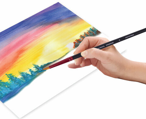 Кисть синтетика, круглая № 4, BRAUBERG PREMIUM, 201003