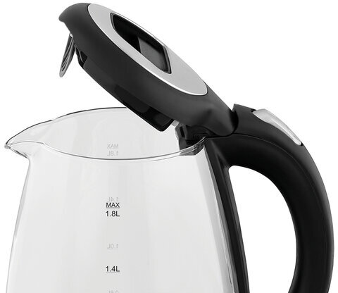 Чайник SCARLETT SC-EK27G69, 1,8 л, 2000 Вт, закрытый нагревательный элемент, стекло, черный