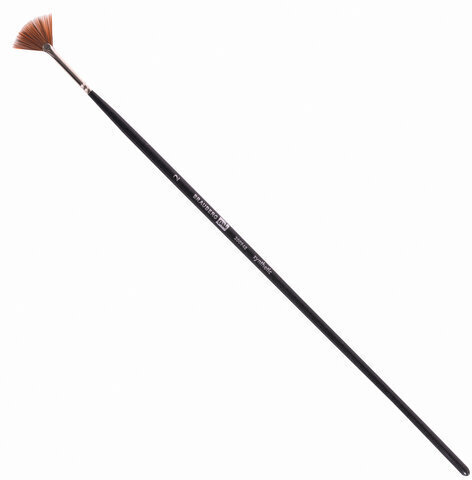 Кисть художественная профессиональная BRAUBERG ART CLASSIC, синтетика, мягкая, веерная, № 2, длинная ручка, 200948