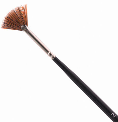 Кисть художественная профессиональная BRAUBERG ART CLASSIC, синтетика, мягкая, веерная, № 2, длинная ручка, 200948